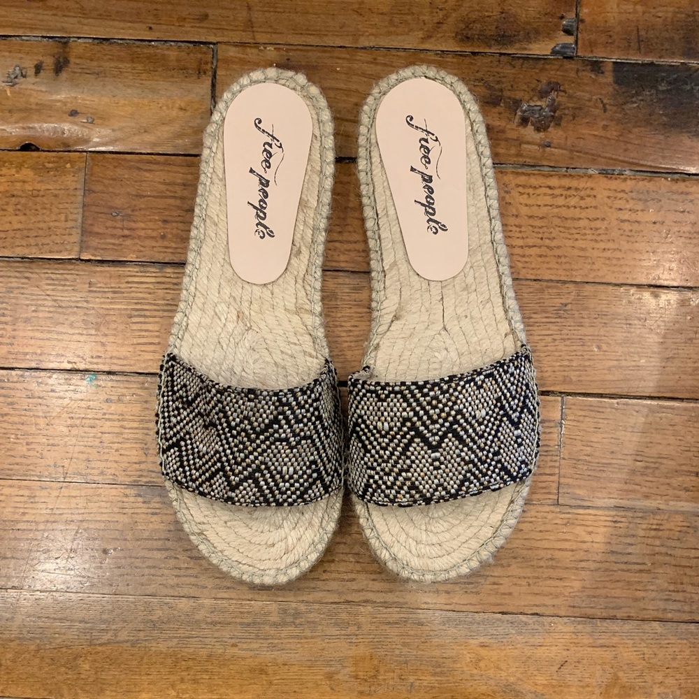 Free people beach front slides -color black